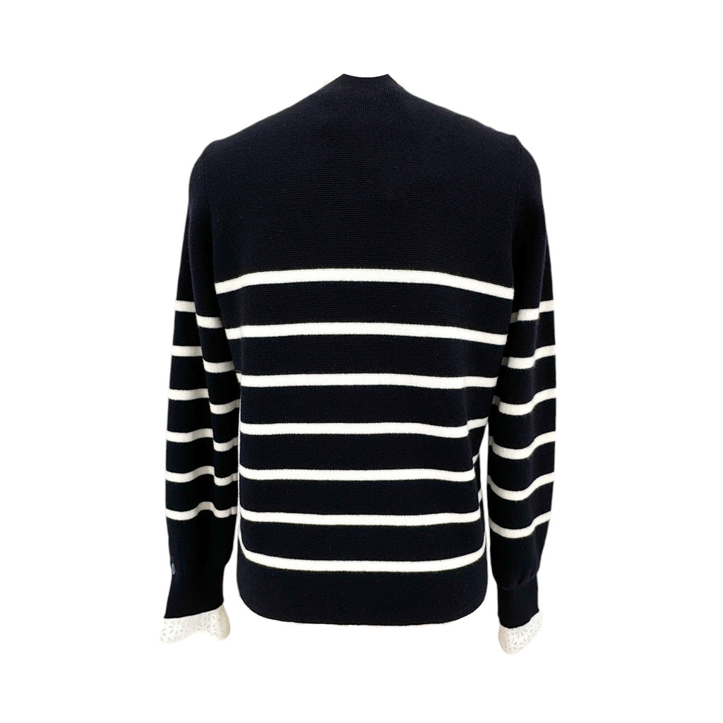 3.1 PHILLIP LIM Sailor Stripe Lace Cuff Sweater S