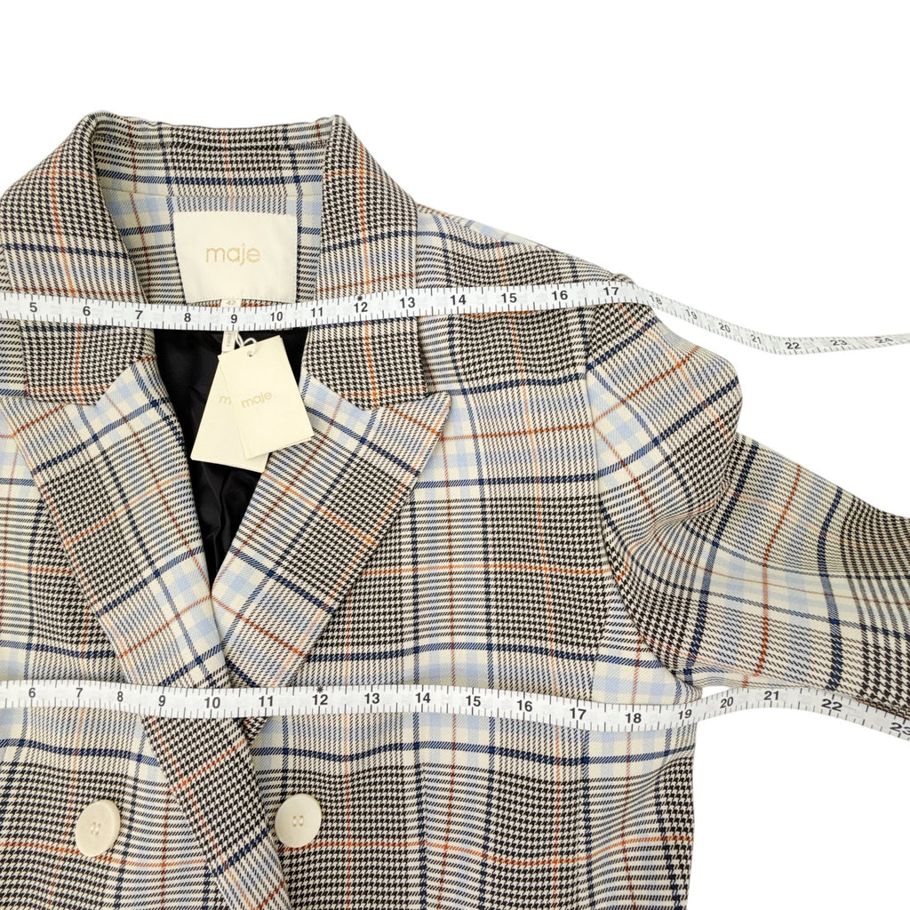MAJE Vika Plaid Button Blazer FR|EU42 | XL