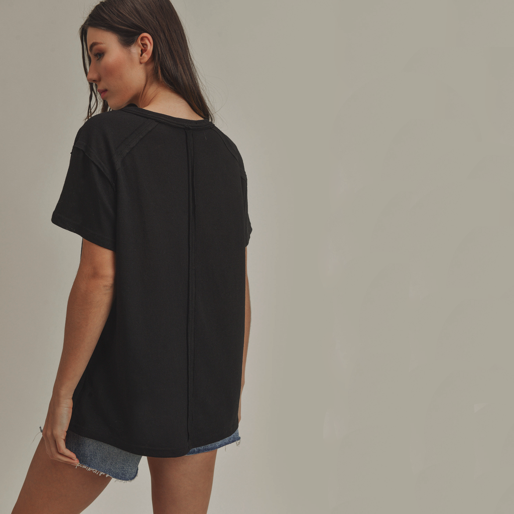 AEMI+CO Junie Top Tee in Black S