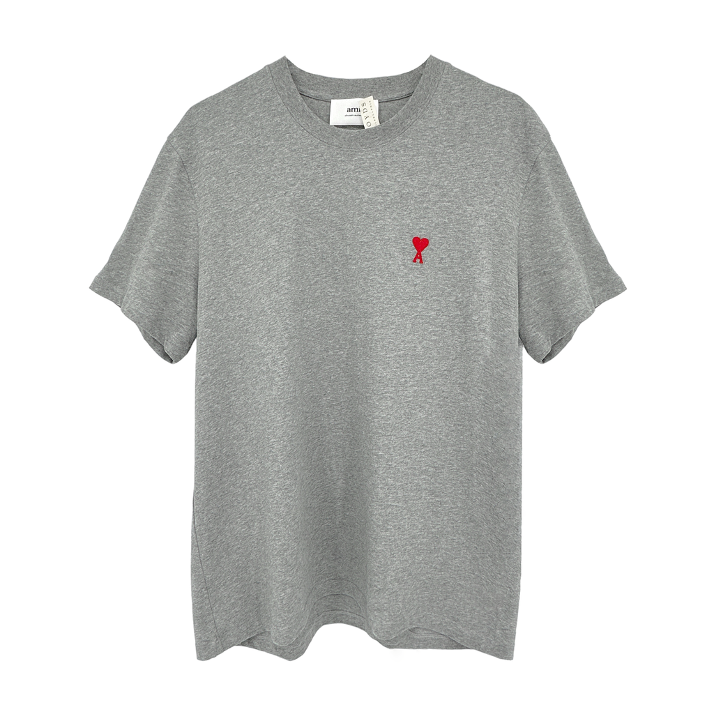 AMI PARIS Ami de Coeur T-shirt in Heather Grey XL