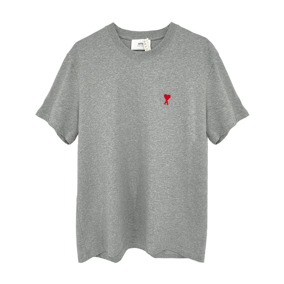 AMI PARIS Ami de Coeur T-shirt in Heather Grey XL
