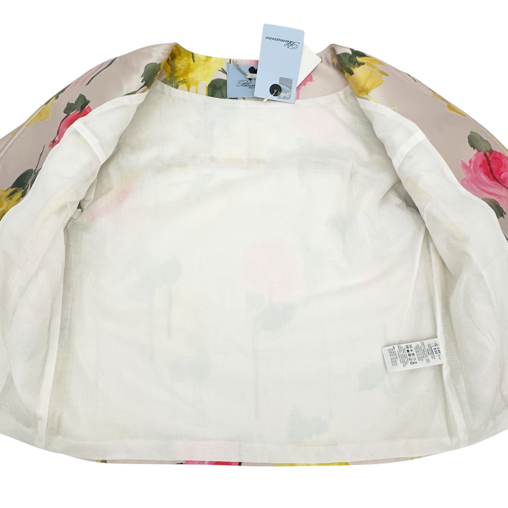 BLUMARINE Floral Silk Blend Evening Jacket IT40 | US4