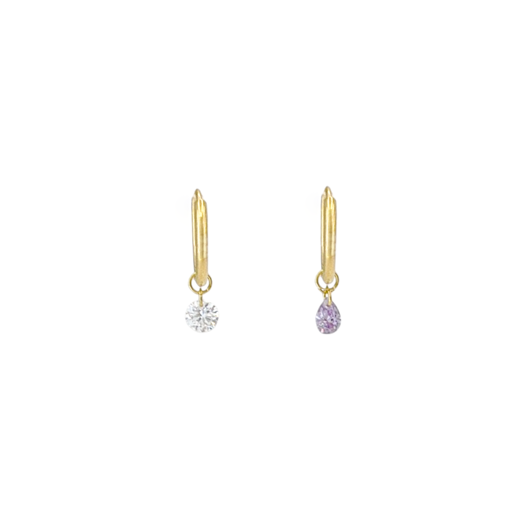 COMPLETEDWORKS Cubic Zirconia &amp; Gold Vermeil Hoop Earrings