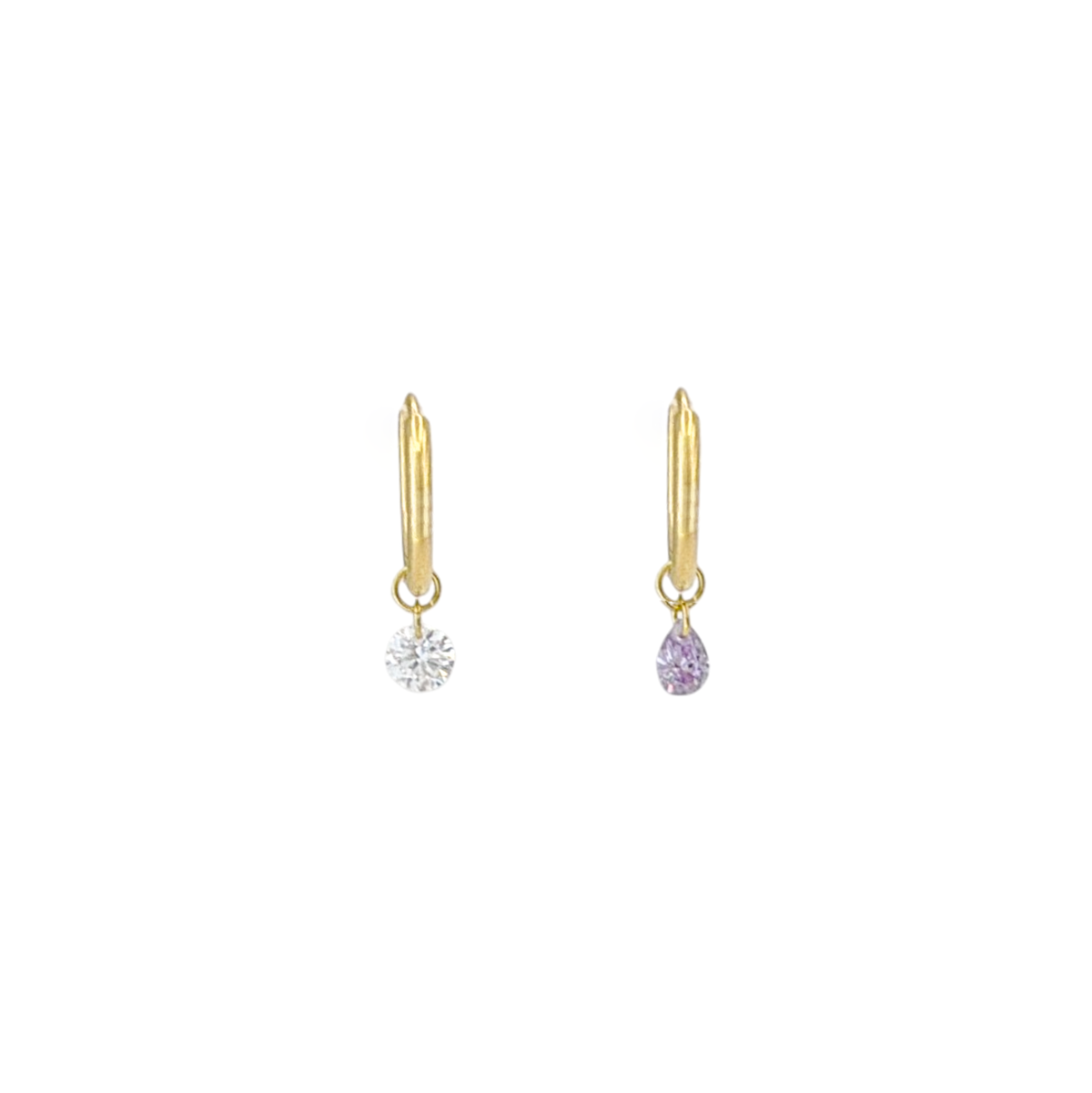 COMPLETEDWORKS Cubic Zirconia &amp; Gold Vermeil Hoop Earrings