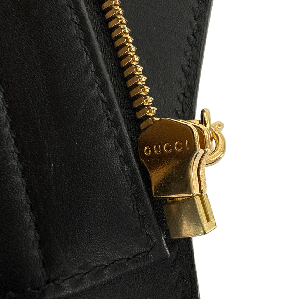 GUCCI Ophidia Cut Out Handle Bag Suede Medium in Navy