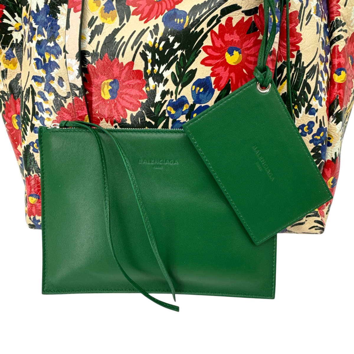 BALENCIAGA Everyday Floral Leather Tote Bag