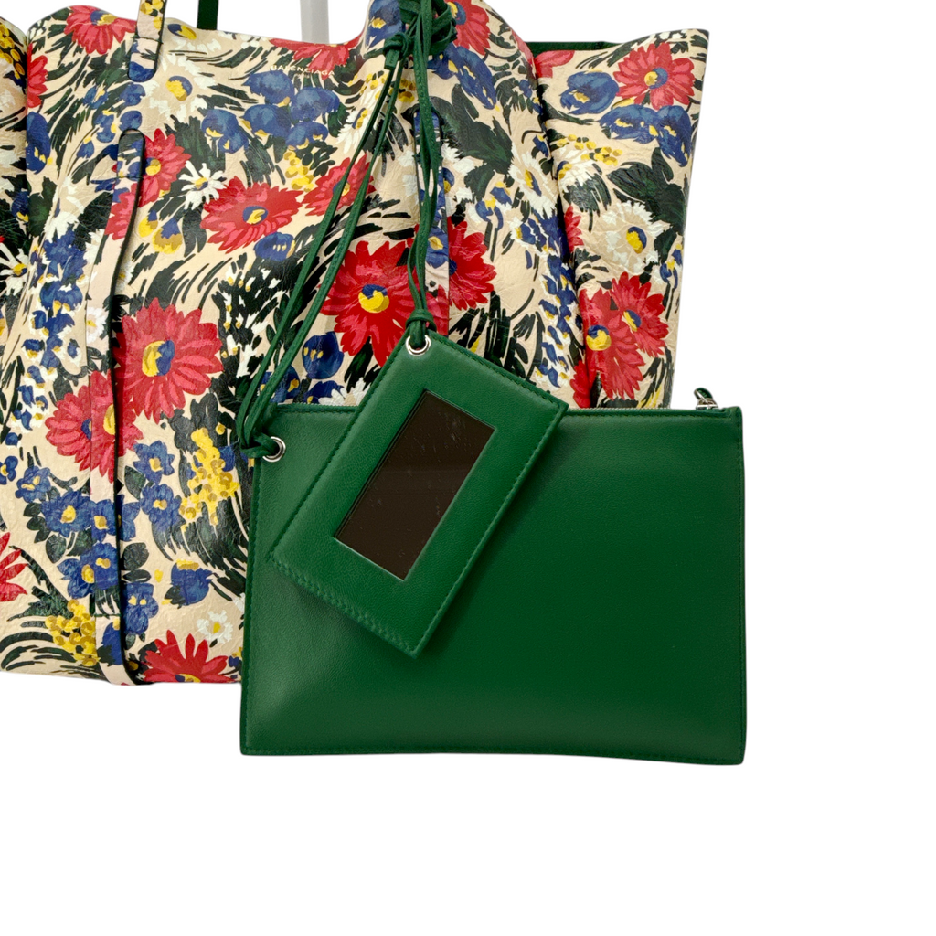 BALENCIAGA Everyday Floral Leather Tote Bag