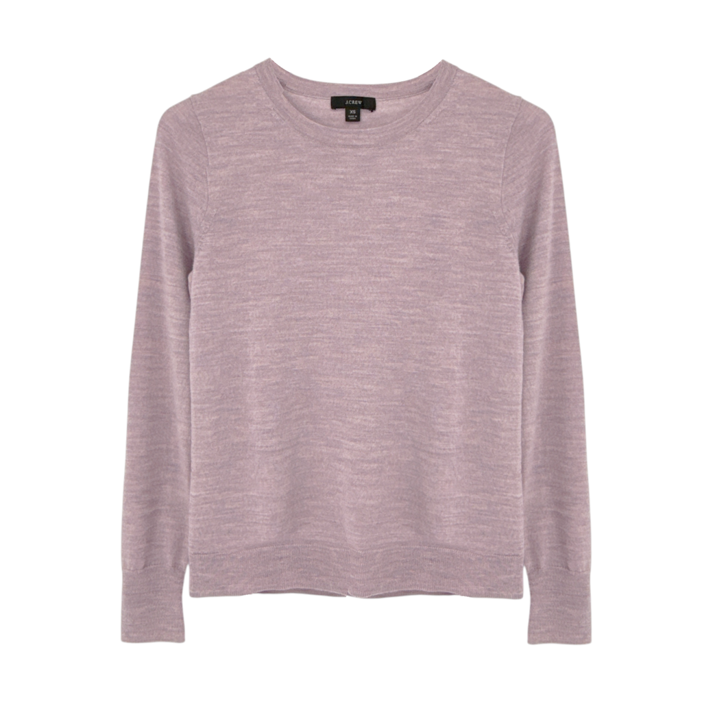 J.CREW Margot Crewneck Sweater in Faded Lavender Multi Heather XS