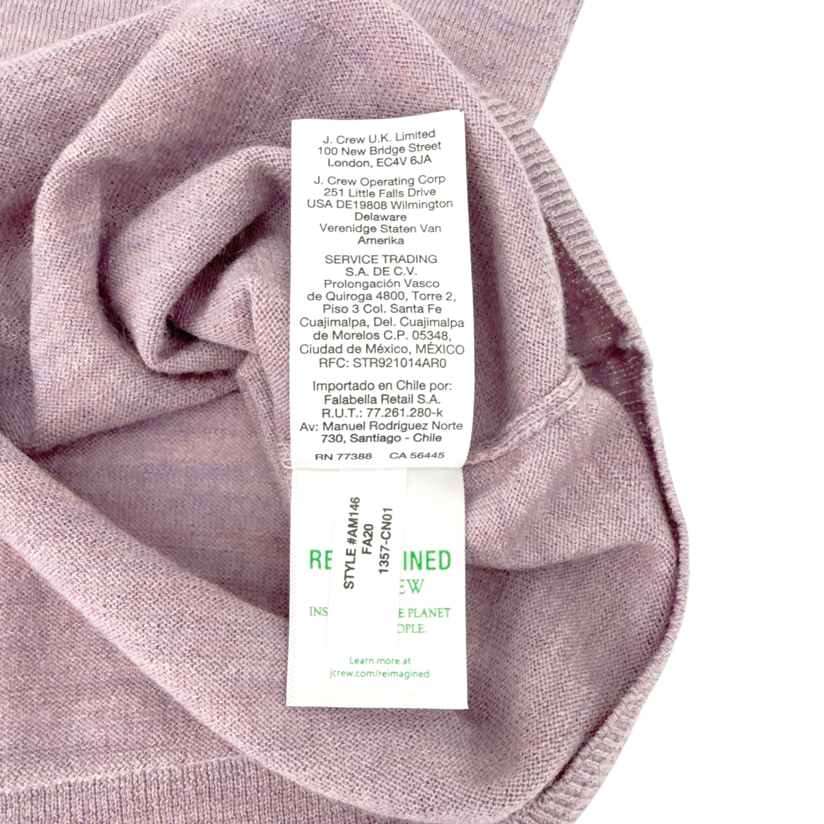 J.CREW Margot Crewneck Sweater in Faded Lavender Multi Heather XS