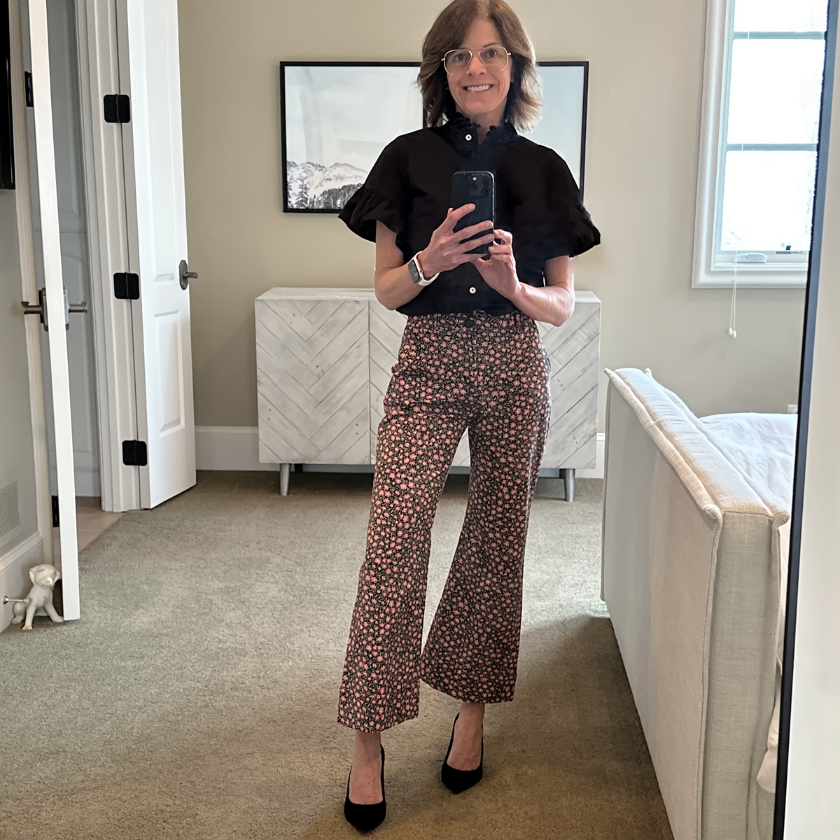 La DOUBLEJ Hendrix Pant in Daisy Heavy Stretch Cotton
