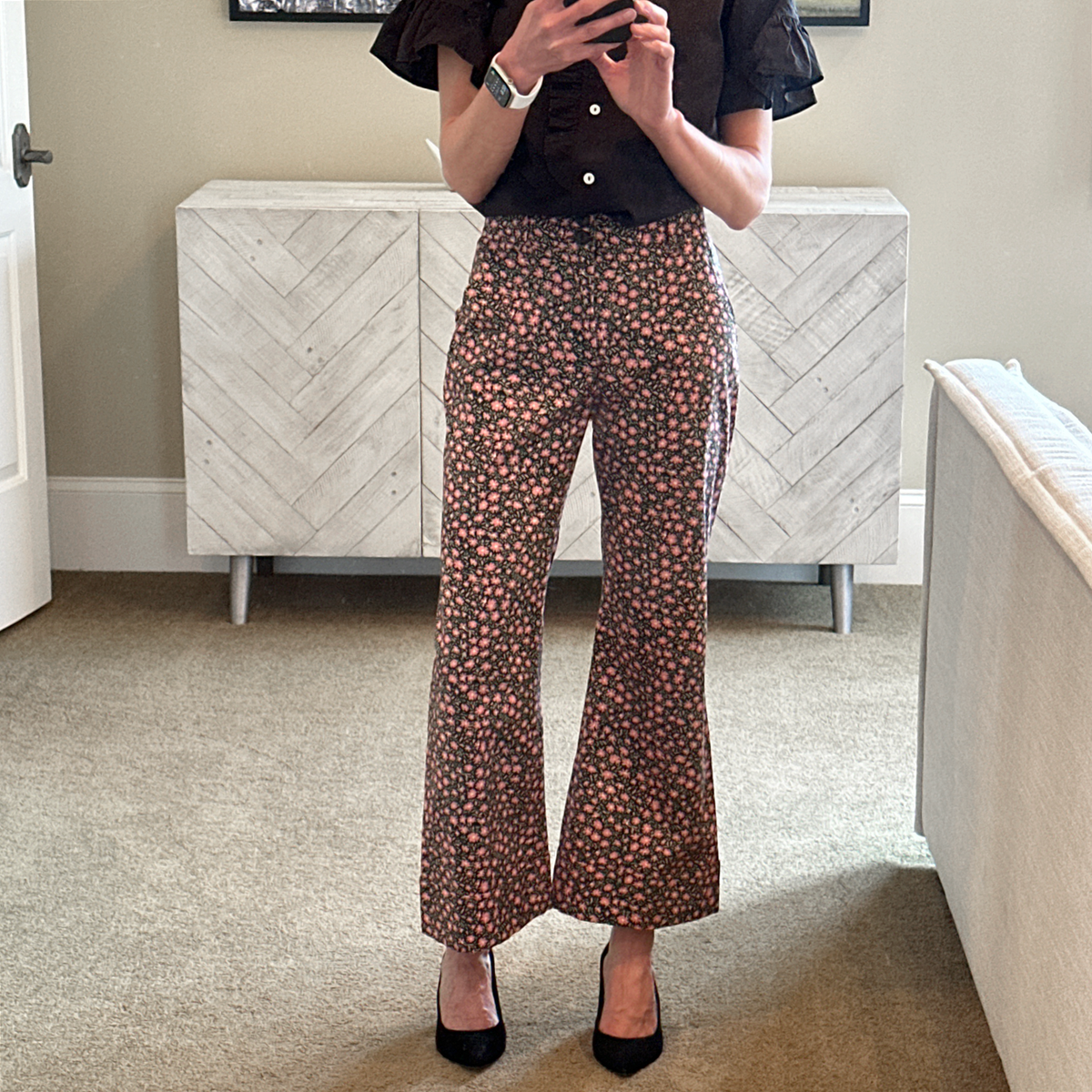 La DOUBLEJ Hendrix Pant in Daisy Heavy Stretch Cotton