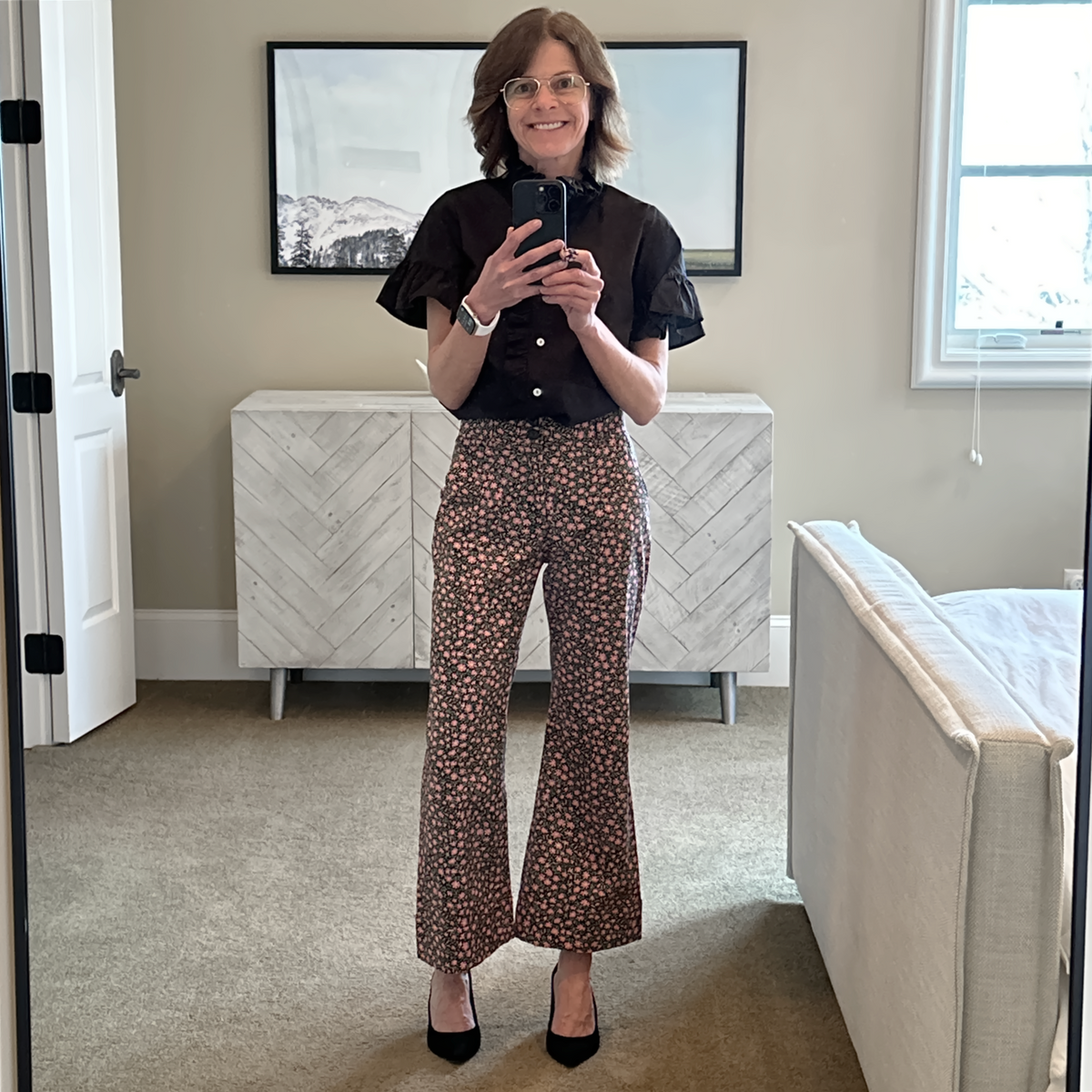 La DOUBLEJ Hendrix Pant in Daisy Heavy Stretch Cotton