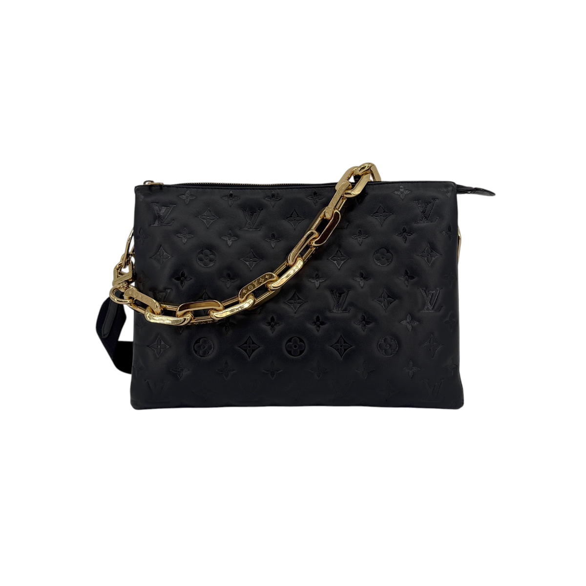 LOUIS VUITTON Lambskin Embossed Monogram Coussin MM