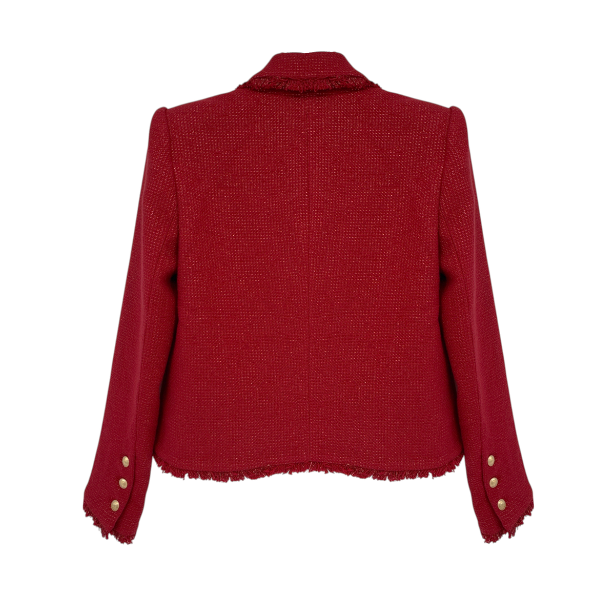 L'AGENCE Sylvia Collared Jacket in Garnet Red &amp; Copper 2