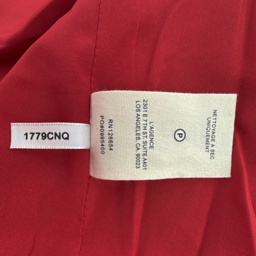 L'AGENCE Sylvia Collared Jacket in Garnet Red &amp; Copper 2