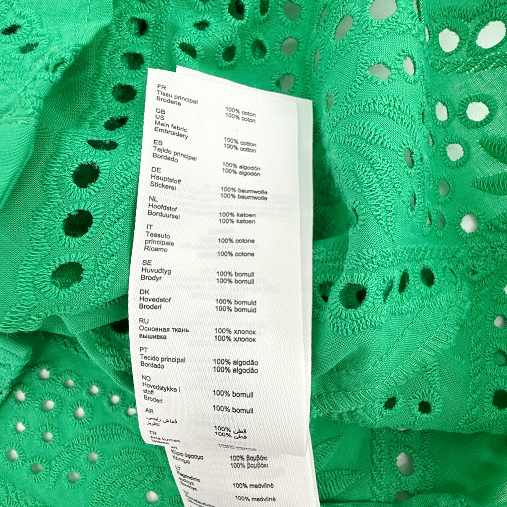 MAJE Ciggy Cotton Eyelet Shirt in Green 3|L