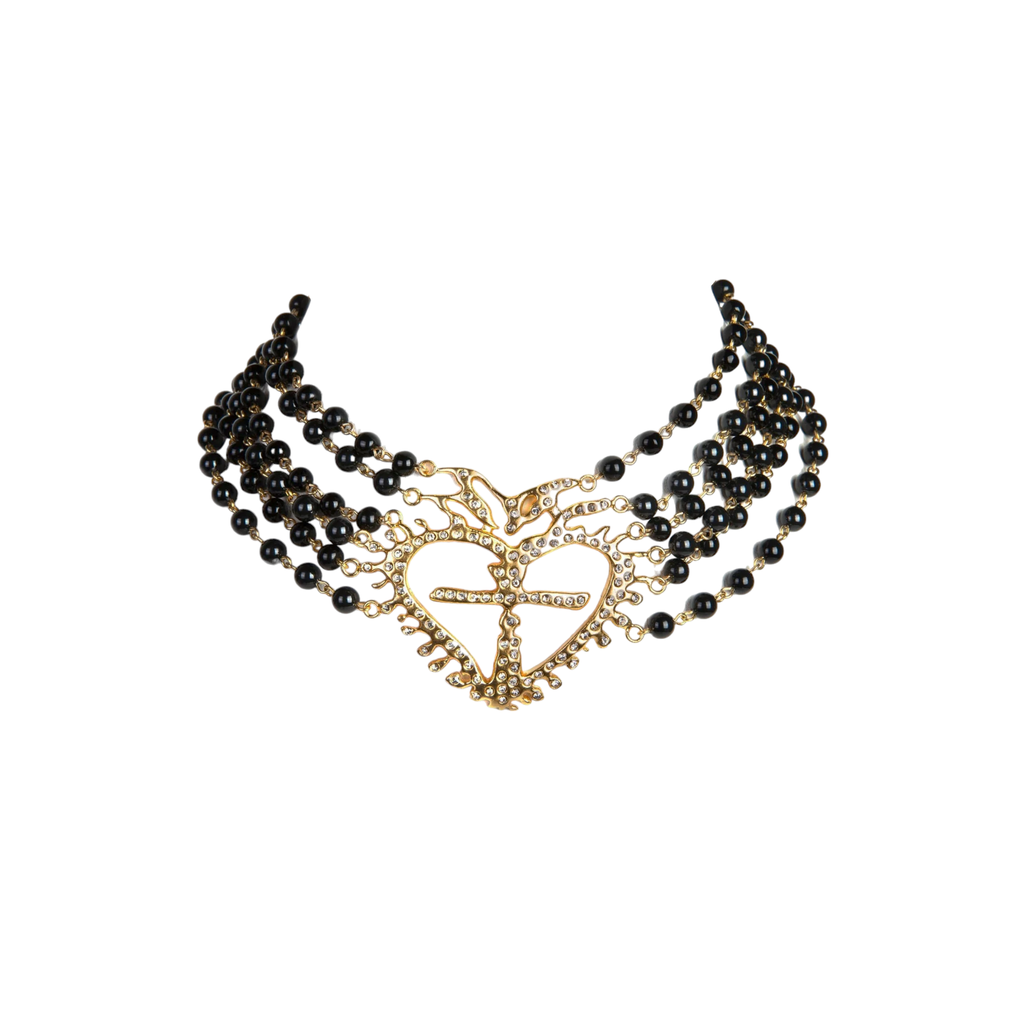 VIRGINS SAINTS & ANGELS VSA La Queen Collar Mystic Black in Gold