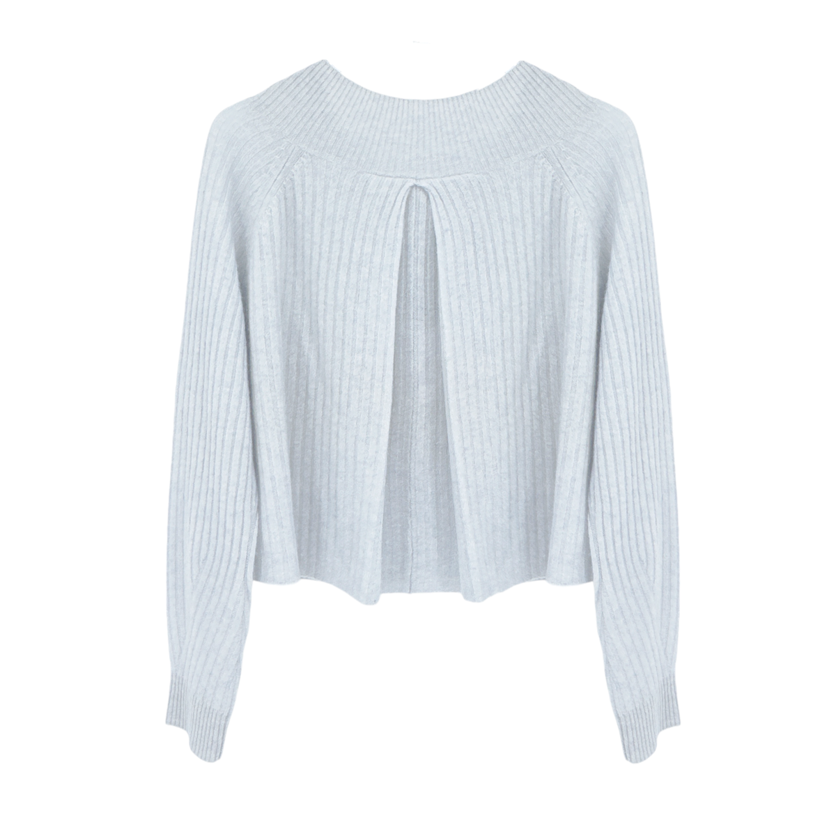 NAADAM Coastal Cashmere Cropped V-Neck Sweater in Pale Blue XS