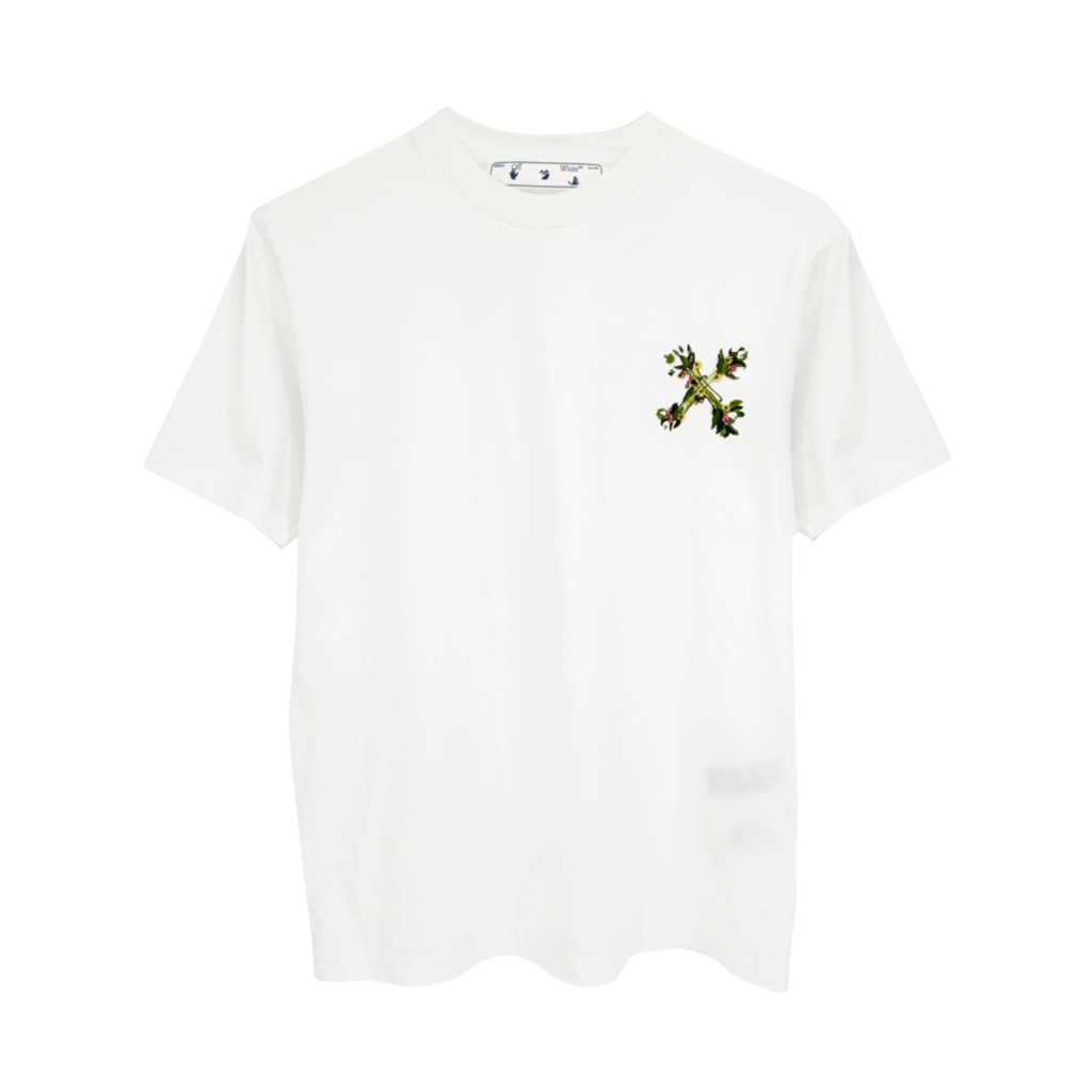 OFF-WHITE Embroidered Mini Floral Arrows Tee in White S