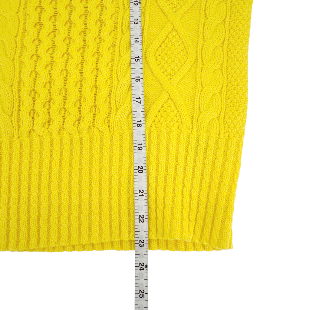 POLO RALPH LAUREN Cable-Knit Cotton Jumper in Yellow XS