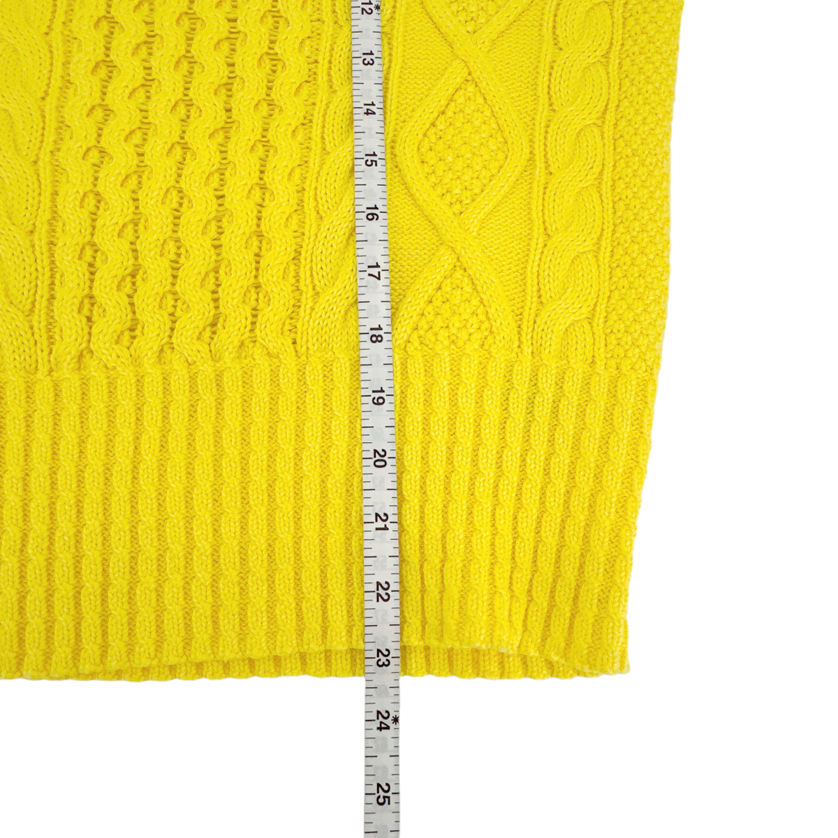 POLO RALPH LAUREN Cable-Knit Cotton Jumper in Yellow XS