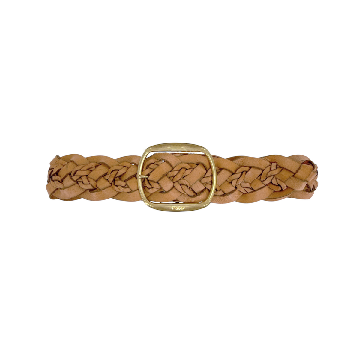 POLO RALPH LAUREN Double-Braided Leather Belt Natural S