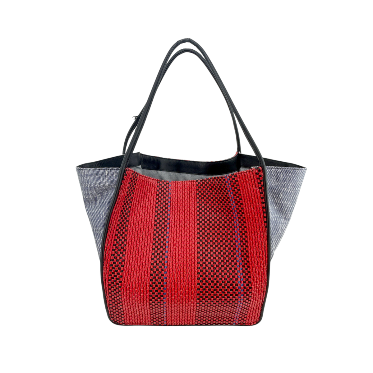 PROENZA SCHOULER XL Mixed Woven Tote Bag Red/Blue