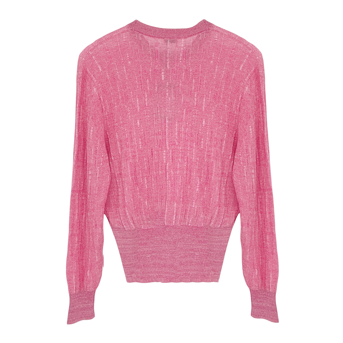 RACHEL COMEY Amares Crinkle Knit Sweater in Pink Marled S
