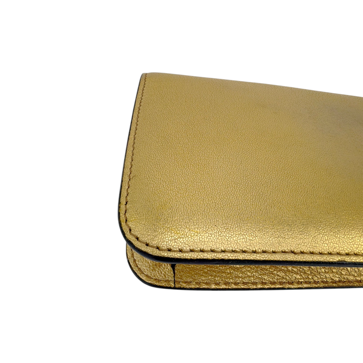TOM FORD Jennifer Metallic Zip Clutch Bag Golden