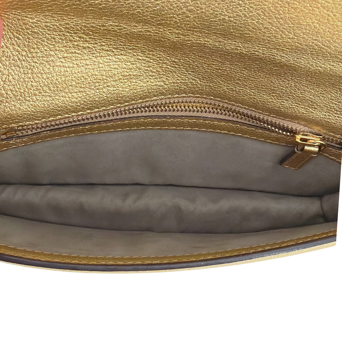 TOM FORD Jennifer Metallic Zip Clutch Bag Golden