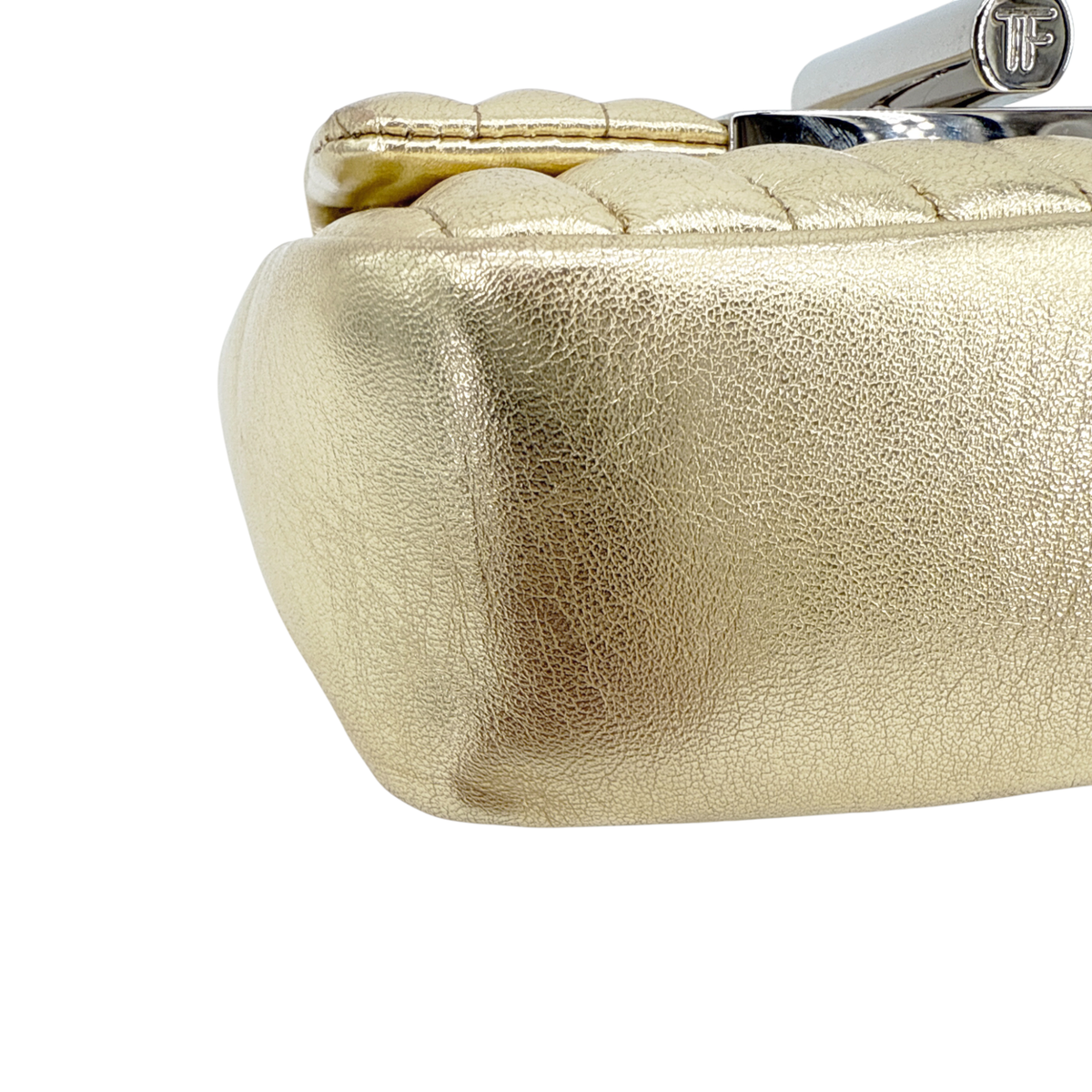 TOM FORD Natalia Mini Metallic Quilted Leather Bag In Pale Gold