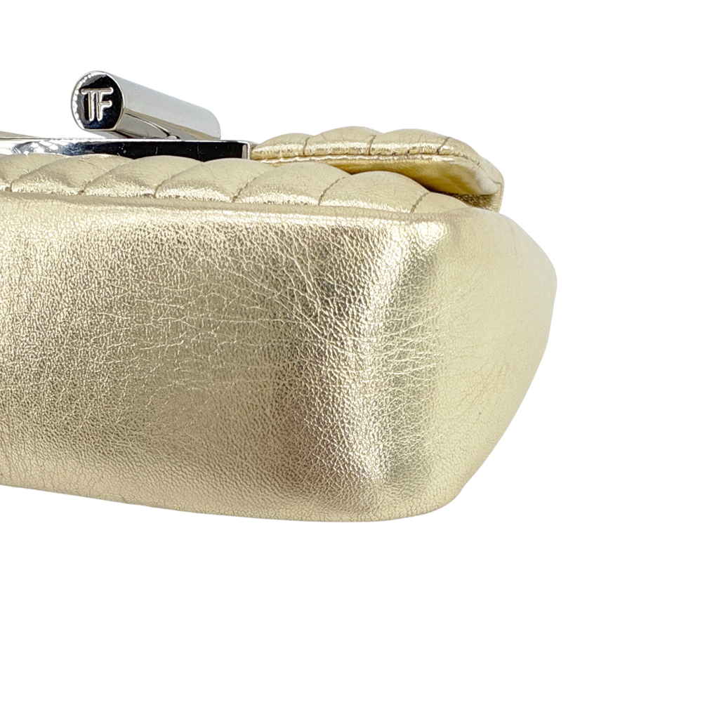 TOM FORD Natalia Mini Metallic Quilted Leather Bag In Pale Gold