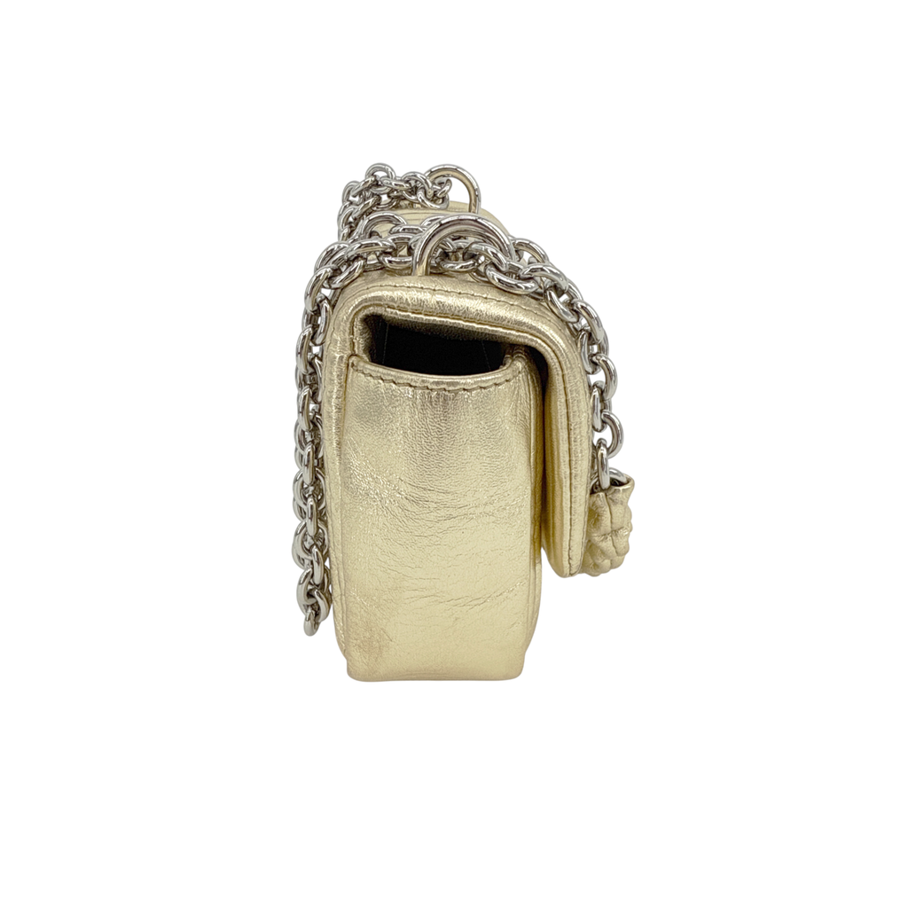 TOM FORD Natalia Mini Metallic Quilted Leather Bag In Pale Gold