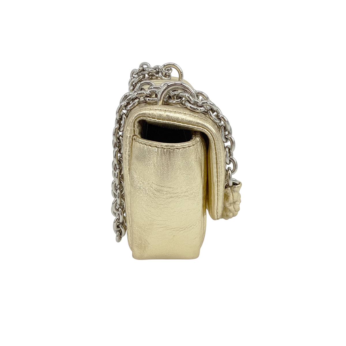 TOM FORD Natalia Mini Metallic Quilted Leather Bag In Pale Gold