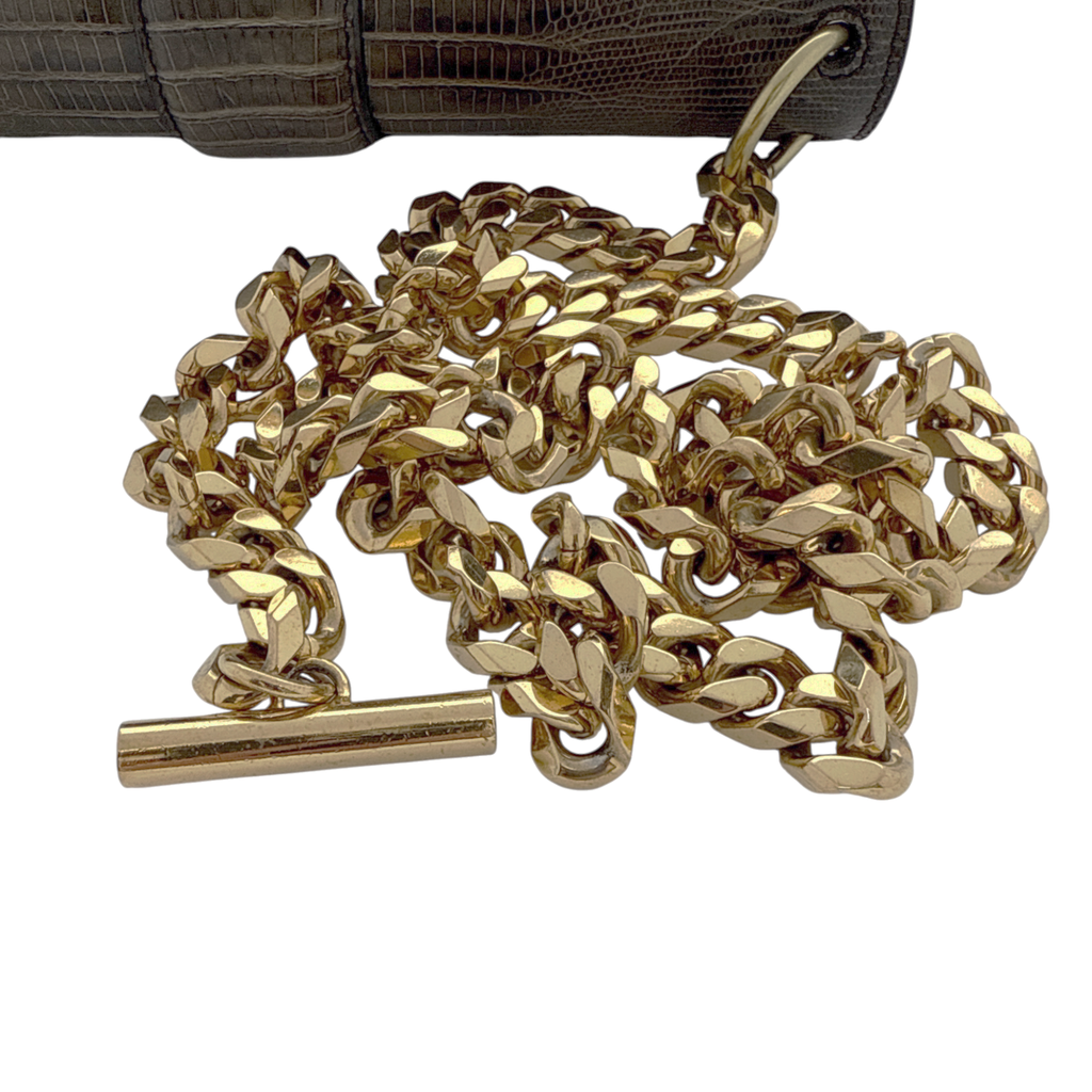 TOM FORD Tara Chain Tejus Lizard Shoulder Bag