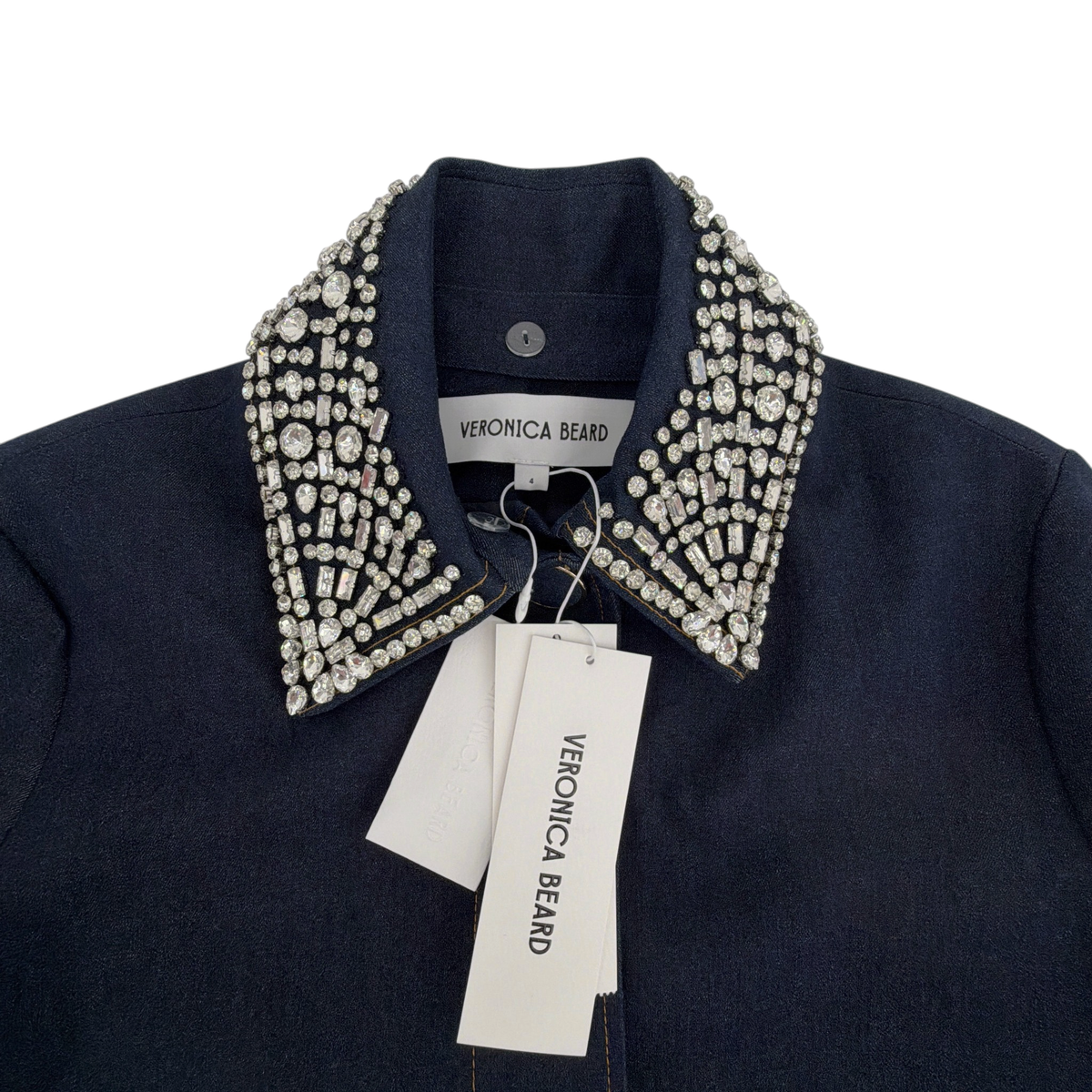 VERONICA BEARD Embellished Barrington Denim Jacket 4