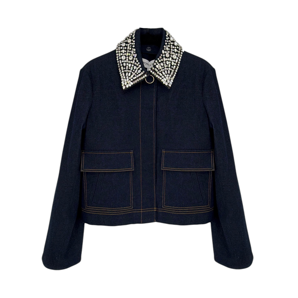 VERONICA BEARD Embellished Barrington Denim Jacket 4