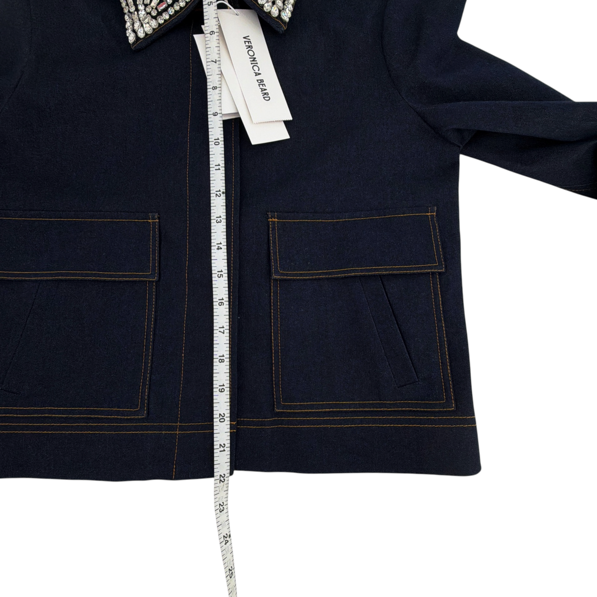 VERONICA BEARD Embellished Barrington Denim Jacket 4