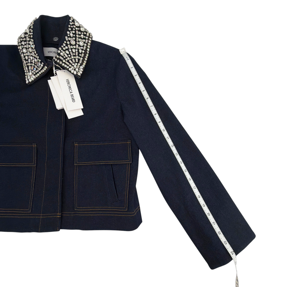 VERONICA BEARD Embellished Barrington Denim Jacket 4