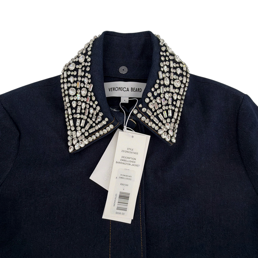 VERONICA BEARD Embellished Barrington Denim Jacket 4