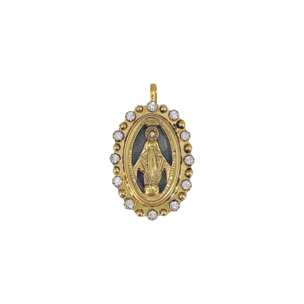 VIRGINS SAINTS & ANGELS VSA Milagrosa Medallion in Gold