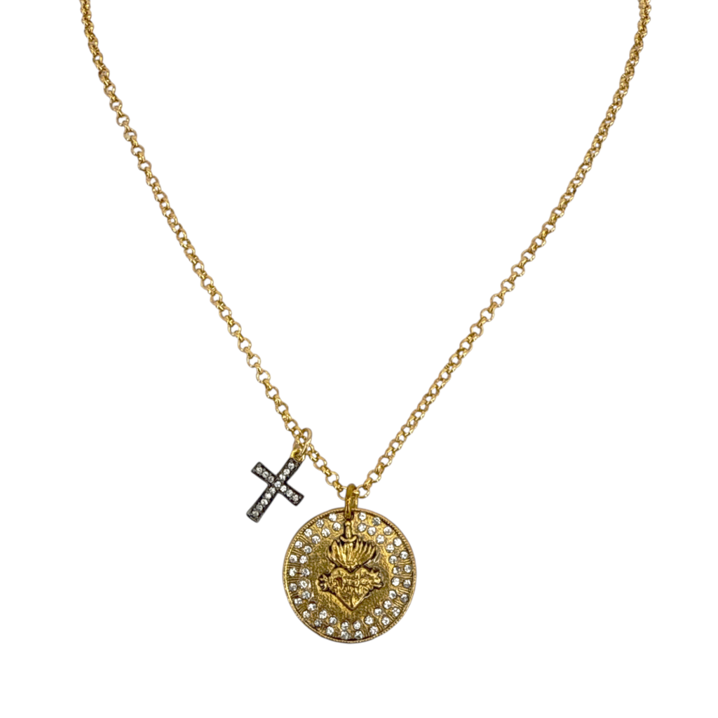 VIRGINS SAINTS & ANGELS VSA Sacred Heart Relic Charm Necklace