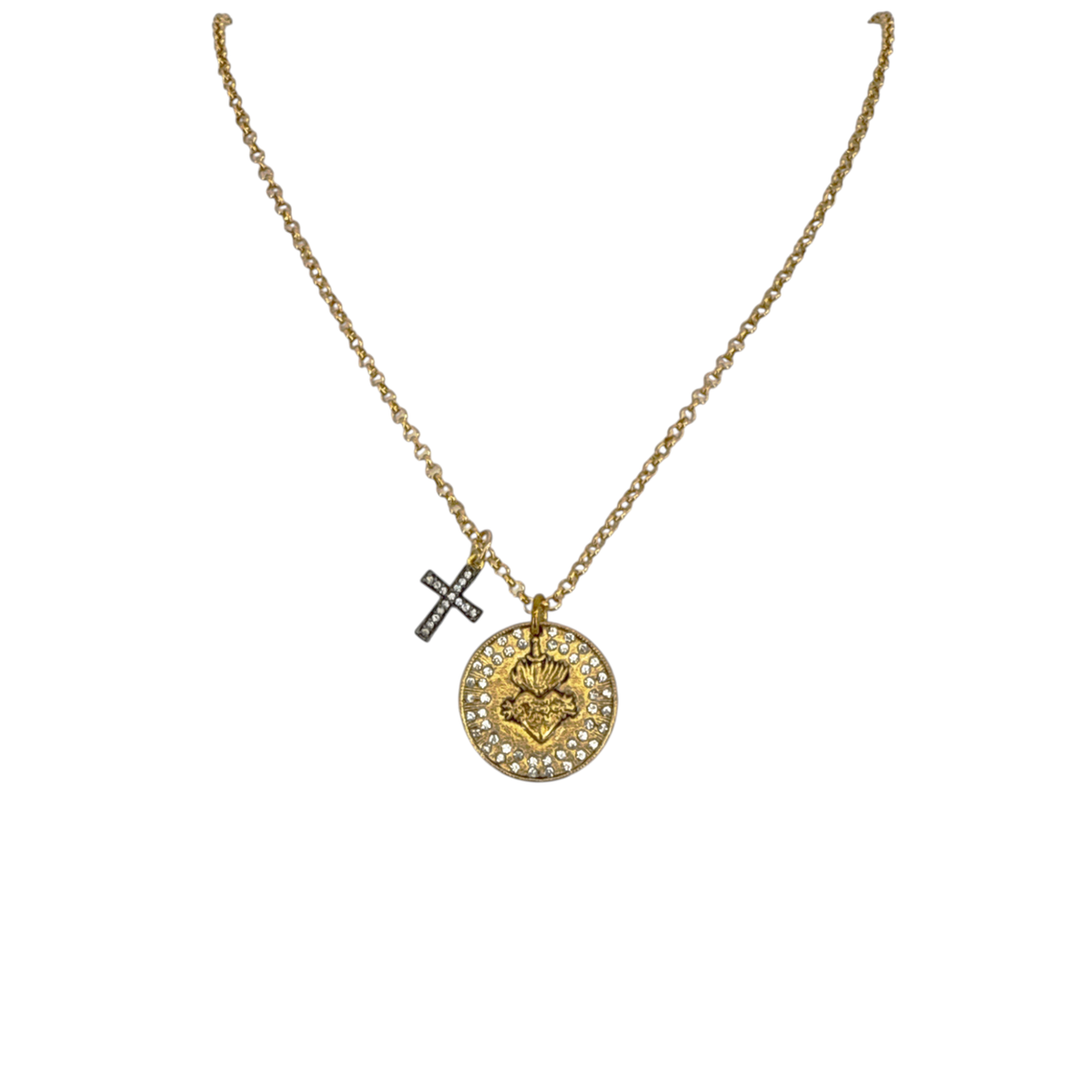 VIRGINS SAINTS & ANGELS VSA Sacred Heart Relic Charm Necklace