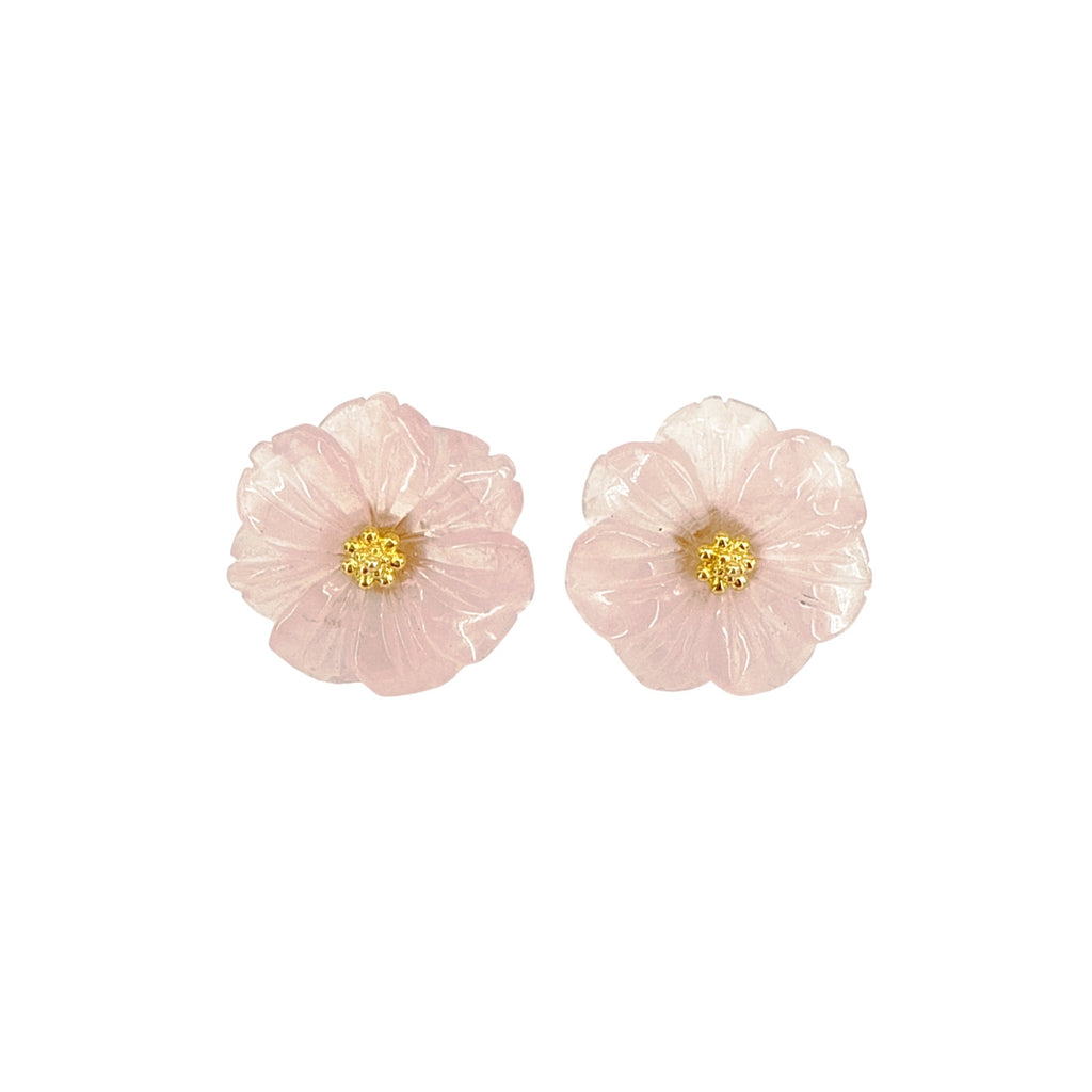 flower rose crystal stud earrings