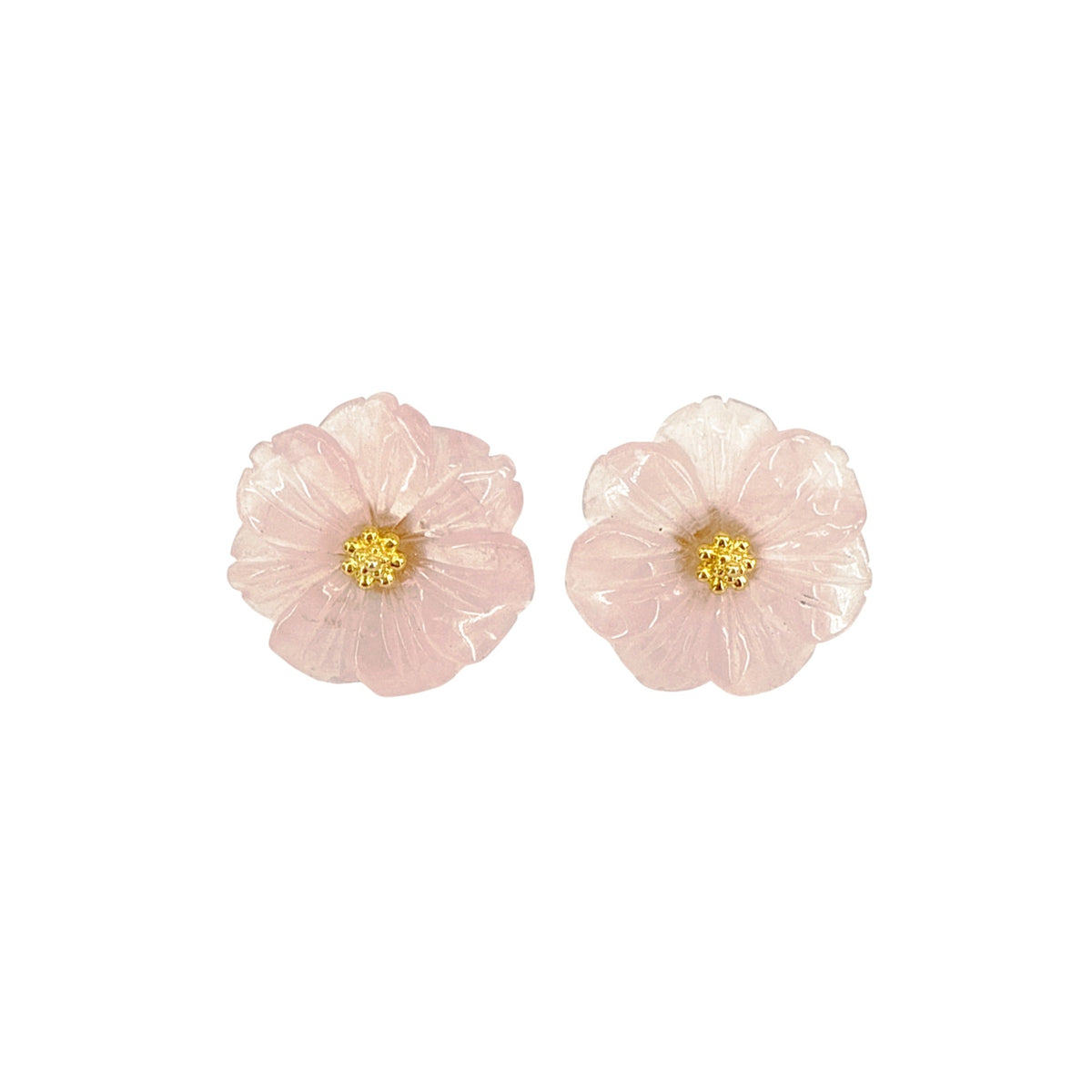 flower rose crystal stud earrings