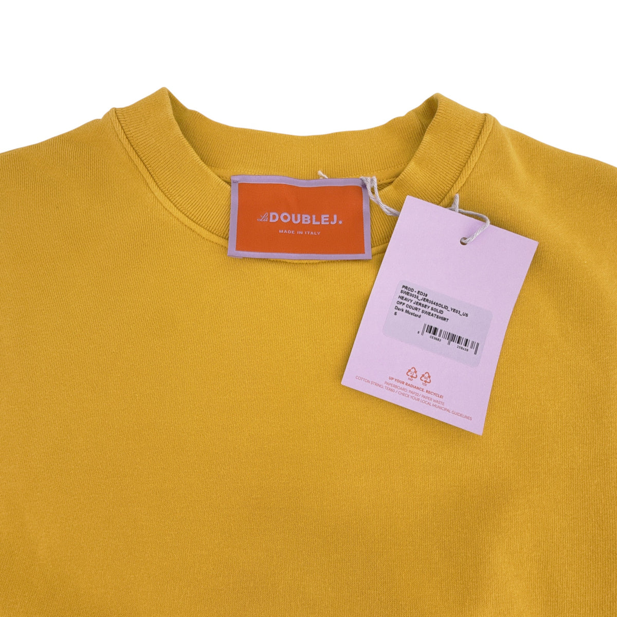 La DOUBLEJ Off Court Sweatshirt "Raise Your Vibration Nation" in Dark Mustard