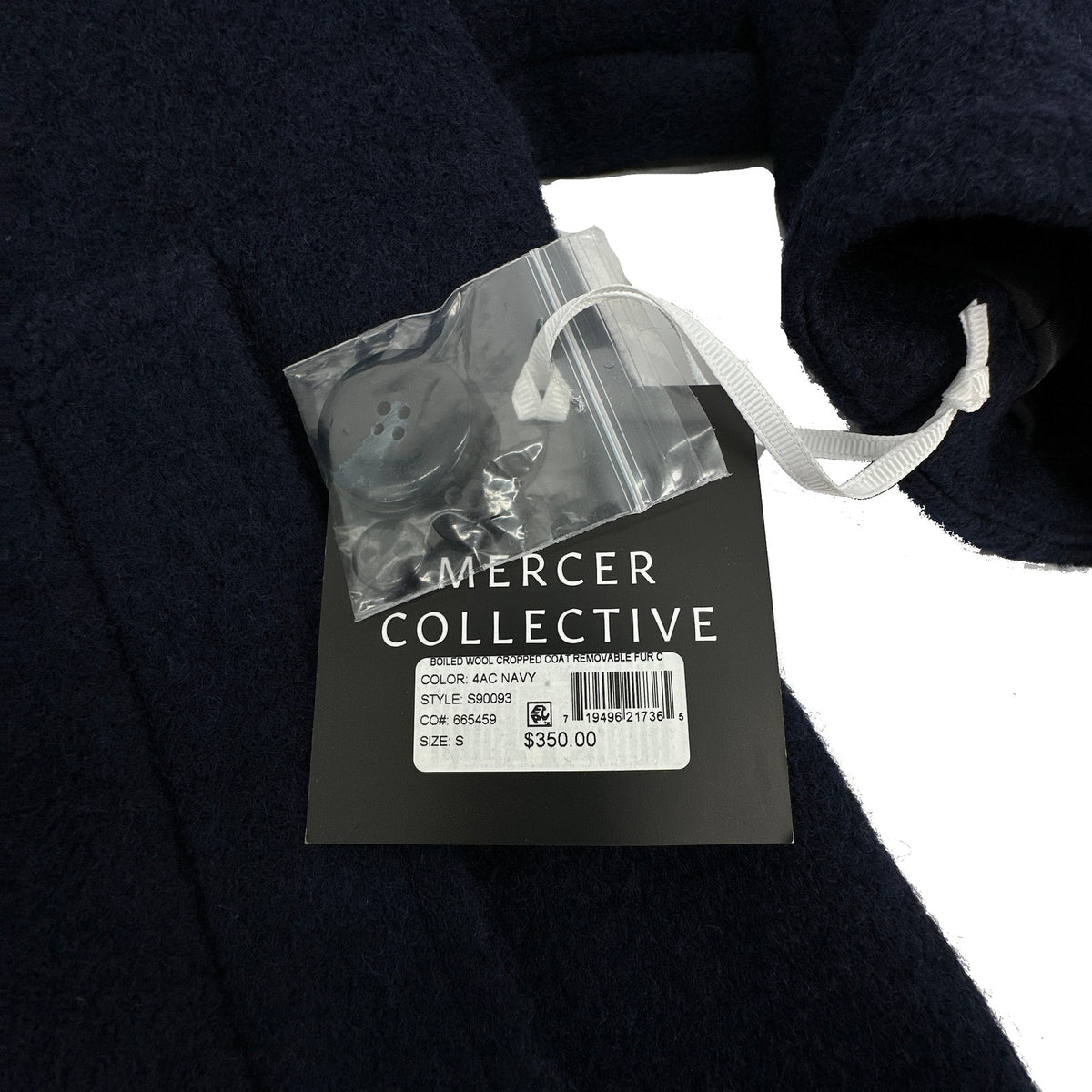 MERCER COLLECTIVE Georgia Faux Fur Collar Double-Breasted Peacoat S