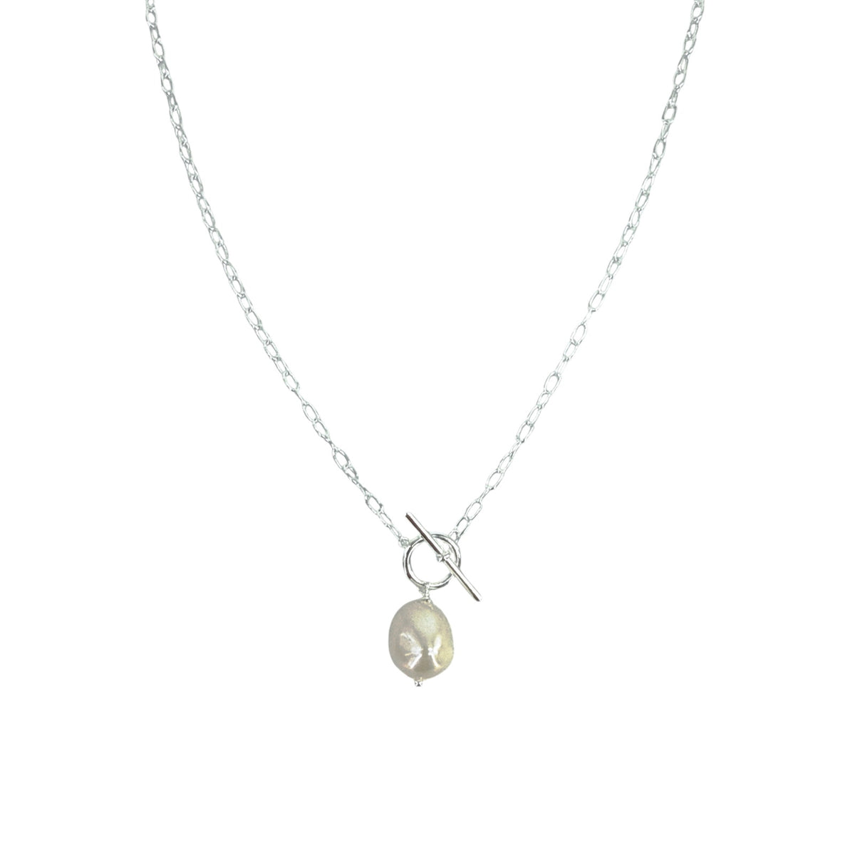 SILPADA Center Attention Silver Freshwater Pearl Necklace
