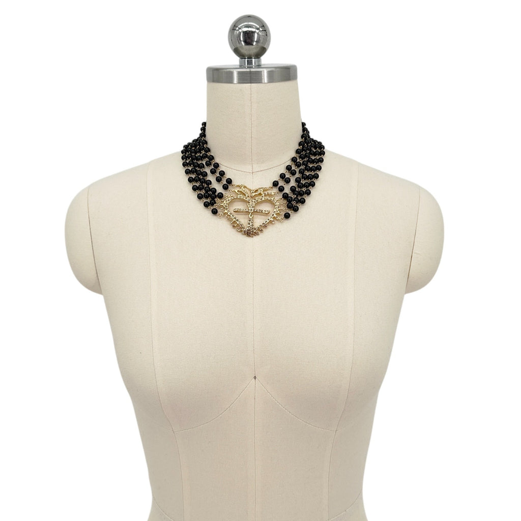 VIRGINS SAINTS & ANGELS VSA La Queen Collar Mystic Black in Gold
