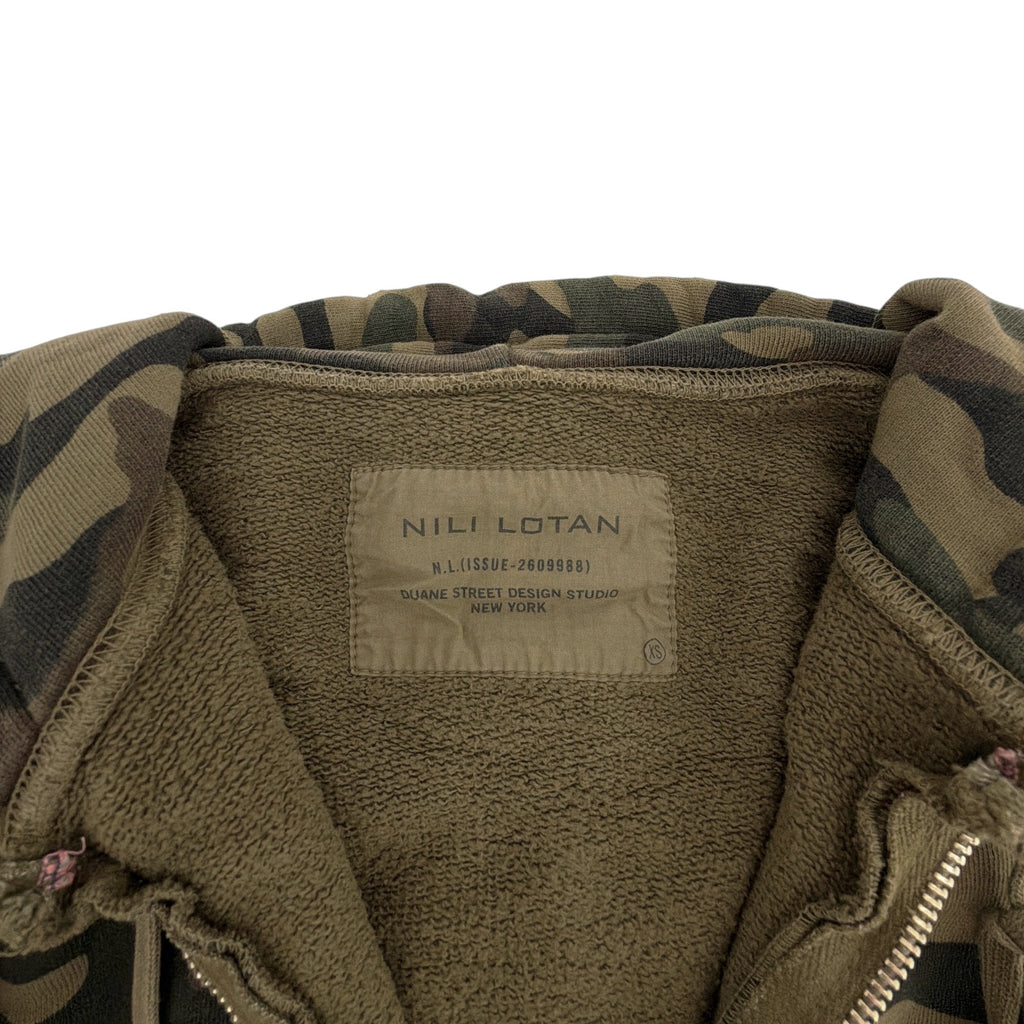 NILI LOTAN New York Callie Zip Up Hoodie In Camouflage Print XS